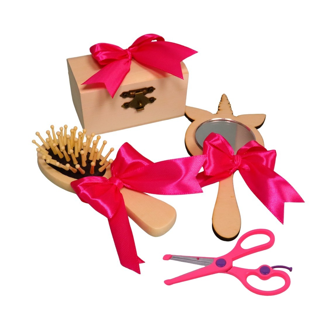 SMD112. Set Mot Personalizat, Unicorn, 5 Piese, Lemn, Roz, 20x30cm, SMD112 - imagine 2