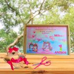 Set Mot Personalizat, Unicorn, 5 Piese, Lemn, Roz, 20x30cm, SMD112 - imagine 4