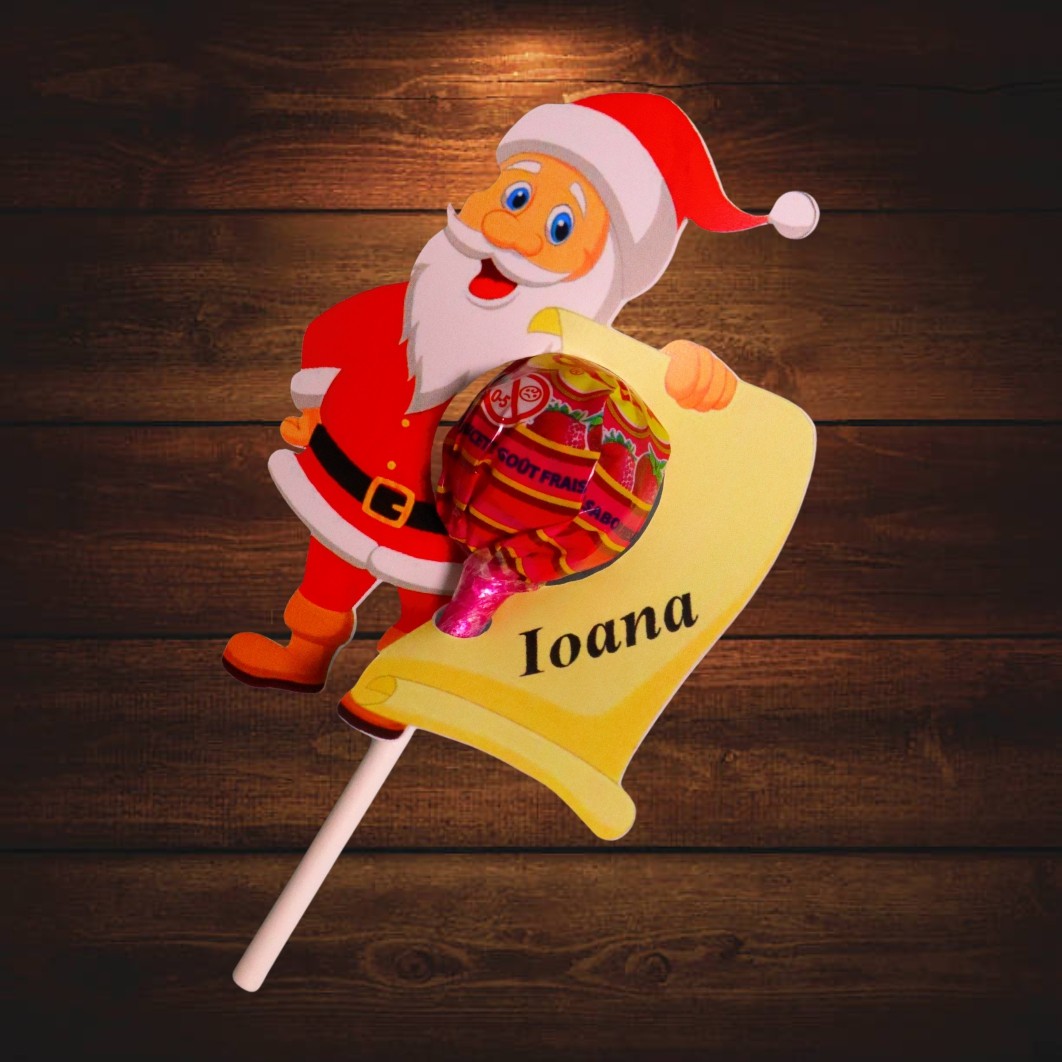 007.... Decoratiune de Craciun, Bomboana Chupa Chups, Rosu, 8x6 cm, 007 - imagine 5