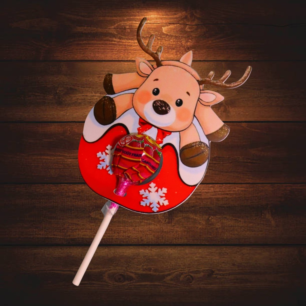 009.... Decoratiune de Craciun, Bomboana Chupa Chups, Rosu, 11x8 cm, 009 - imagine 3