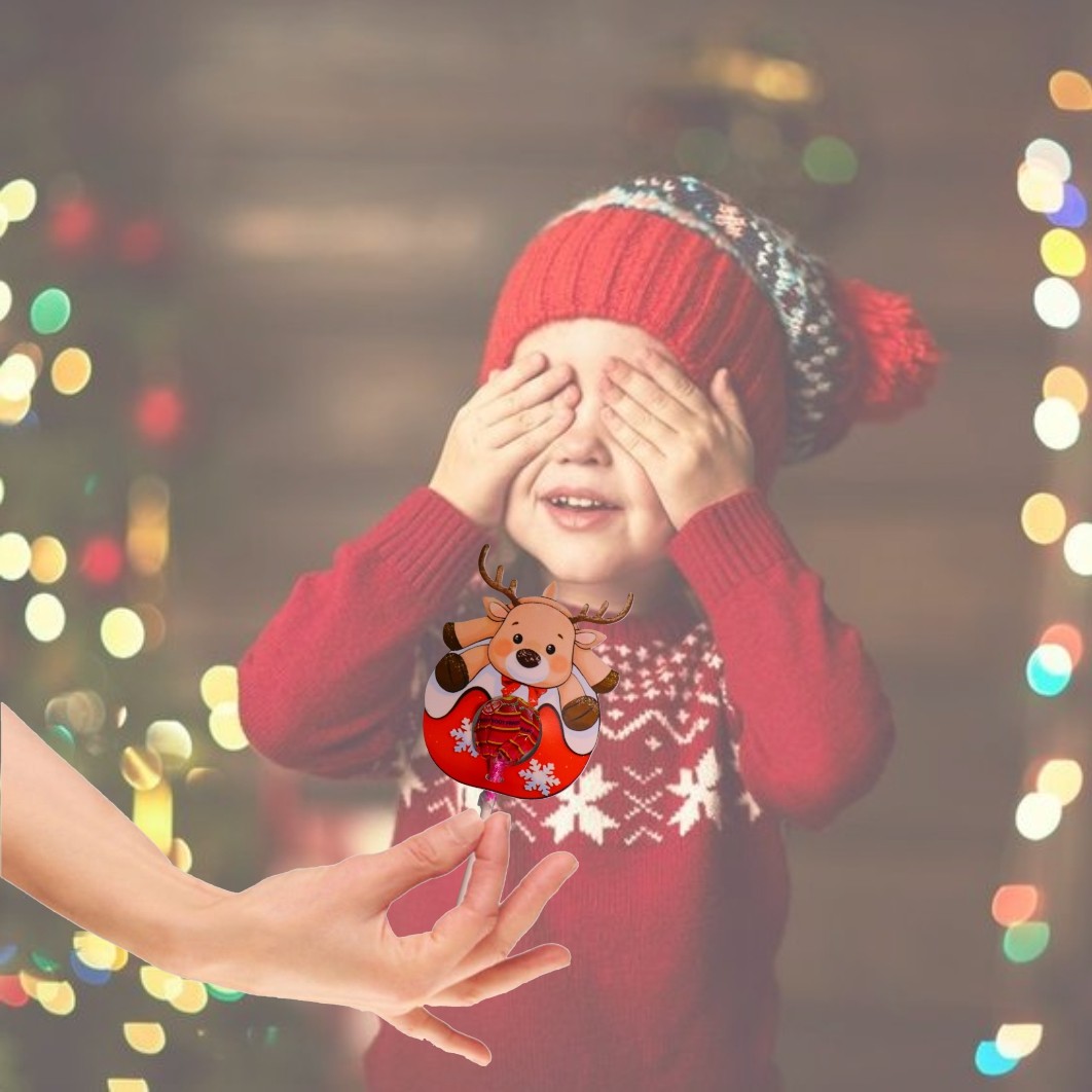 009..... Decoratiune de Craciun, Bomboana Chupa Chups, Rosu, 11x8 cm, 009 - imagine 2