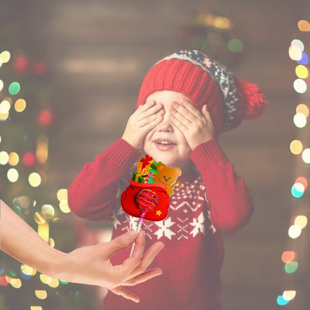 016. Decoratiune de Craciun, Bomboana Chupa Chups, Rosu, 7,5x8,5 cm, 016 - imagine 2