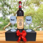 Set cadou Nasi, Cutie de vin cu sticla si 2 pahare, 35x25cm, Vin Domeniile Panciu Feteasca Neagra, CSVN014 - imagine 4