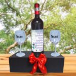 Set cadou Nasi, Cutie de vin cu sticla si 2 pahare, 35x25cm, Vin Domeniile Panciu Feteasca Neagra, CSVN020 - imagine 4