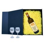 Set cadou Nasi, Cutie de vin cu sticla si 2 pahare, 35x25cm, Vin Domeniile Panciu Feteasca Regala, CSVN031 - imagine 2