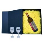 Set cadou Parinti, Cutie de vin cu sticla si 2 pahare, 35x25cm, Vin Domeniile Panciu Feteasca Regala, CSVPA009 - imagine 2