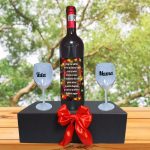 Set cadou Parinti, Cutie de vin cu sticla si 2 pahare, 35x25cm, Vin Domeniile Panciu Feteasca Neagra, CSVPA010 - imagine 4