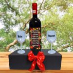 Set cadou Parinti, Cutie de vin cu sticla si 2 pahare, 35x25cm, Vin Budureasca Clasic, CSVPA012 - imagine 4