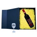 Set cadou Pensionare, Cutie de vin cu sticla si un pahar, 35x25cm, Vin Budureasca Clasic, CSVPN002 - imagine 2