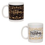 Cani de Craciun Ceramice Neagre, Merry Christmas, 330ml , DCJ272