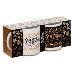 Cani de Craciun Ceramice Neagre, Merry Christmas, 330ml , DCJ272 - imagine 2