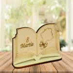 Martisor, Baza pentru flori, Carte, 8 Martie, Lemn, Primavara, 10x7 cm, BM003 - imagine 5