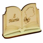 Martisor, Baza pentru flori, Carte, 8 Martie, Lemn, Primavara, 10x7 cm, BM003 - imagine 4