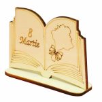 Martisor, Baza pentru flori, Carte, 8 Martie, Lemn, Primavara, 10x7 cm, BM003 - imagine 2