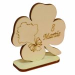 Martisor, Baza pentru flori, Trifoi, 8 Martie, Lemn, Primavara, 8x8 cm, BM010 - imagine 3