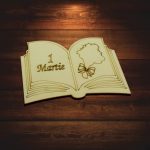 Martisor, Baza pentru flori, Carte, 1 Martie, Lemn, Primavara, 10x7 cm, BM045 - imagine 5