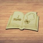 Martisor, Baza pentru flori, Carte, 1 Martie, Lemn, Primavara, 10x7 cm, BM045 - imagine 3