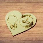 Martisor, Baza pentru flori, Inima, Lemn, 8 Martie, Primavara, 10x8 cm, BM052 - imagine 3