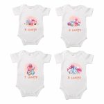 Set 12 body-uri cu lunile bebelusului, Baby Riki, Bumbac, Alb, BSA006 - imagine 4