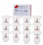 Set 12 body-uri cu lunile bebelusului, Traditional fetita, Bumbac, Alb, BSA007