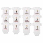 Set 12 body-uri cu lunile bebelusului, Traditional fetita, Bumbac, Alb, BSA007 - imagine 2