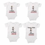 Set 12 body-uri cu lunile bebelusului, Traditional baiat, Bumbac, Alb, BSA008 - imagine 4