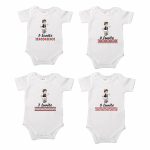 Set 12 body-uri cu lunile bebelusului, Traditional baiat, Bumbac, Alb, BSA008 - imagine 3