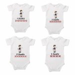 Set 12 body-uri cu lunile bebelusului, Traditional baiat, Bumbac, Alb, BSA008 - imagine 5
