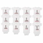 Set 12 body-uri cu lunile bebelusului, Traditional baiat, Bumbac, Alb, BSA008 - imagine 2