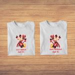 Set 2 Tricouri , Cuplu, Bumbac, Alb, TUV002 - imagine 3