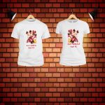 Set 2 Tricouri , Cuplu, Bumbac, Alb, TUV002 - imagine 5