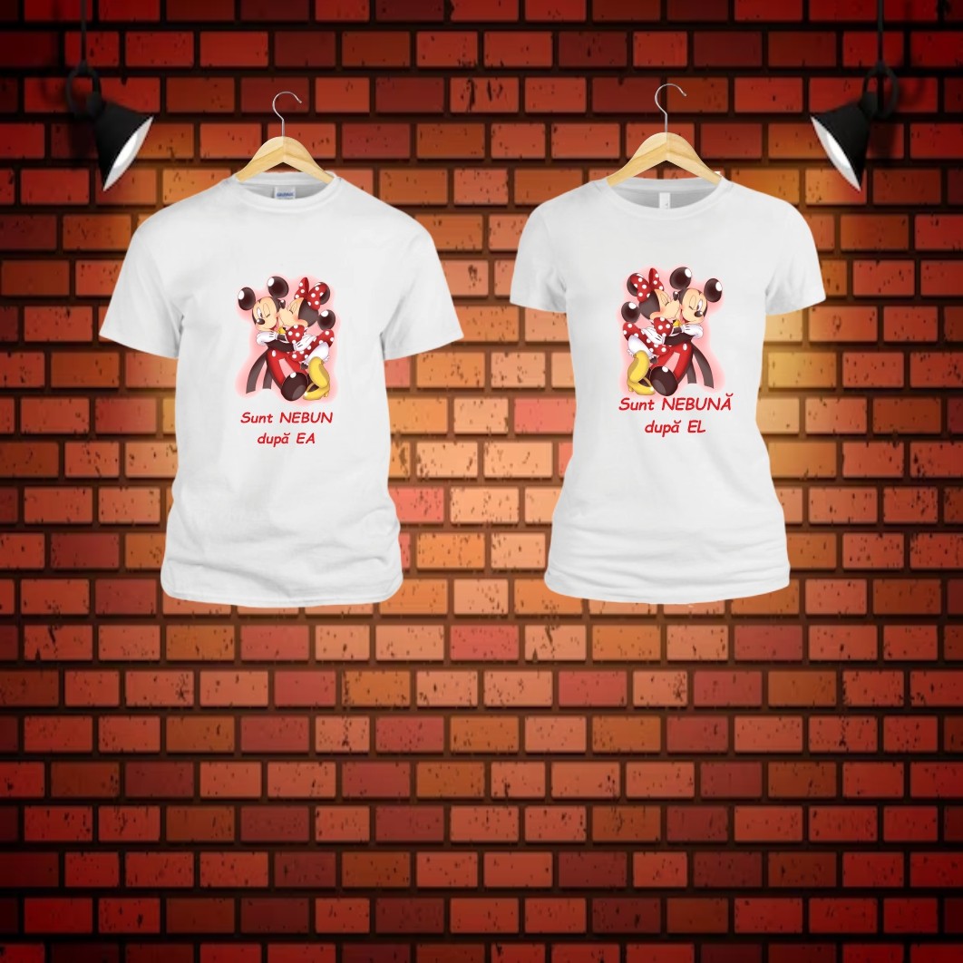 TUV002. Set 2 Tricouri , Cuplu, Bumbac, Alb, TUV002 - imagine 5