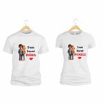 Set 2 Tricouri , Cuplu, Bumbac, Alb, TUV006 - imagine 2