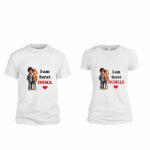 Set 2 Tricouri , Cuplu, Bumbac, Alb, TUV006