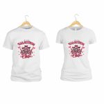 Set 2 Tricouri , Cuplu, Bumbac, Alb, TUV007 - imagine 2