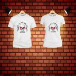 Set 2 Tricouri , Cuplu, Bumbac, Alb, TUV008 - imagine 4