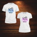 Set 2 Tricouri , Cuplu, Bumbac, Alb, TUV009 - imagine 5