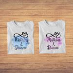 Set 2 Tricouri , Cuplu, Bumbac, Alb, TUV009 - imagine 3