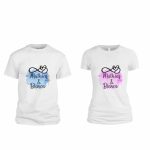 Set 2 Tricouri , Cuplu, Bumbac, Alb, TUV009