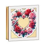 Cutii Aranjamente Licheni, Lemn, Alb, Inima, BL023 - imagine 4