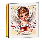 Cutii Aranjamente Licheni, Lemn, Alb, Cupidon, BL024