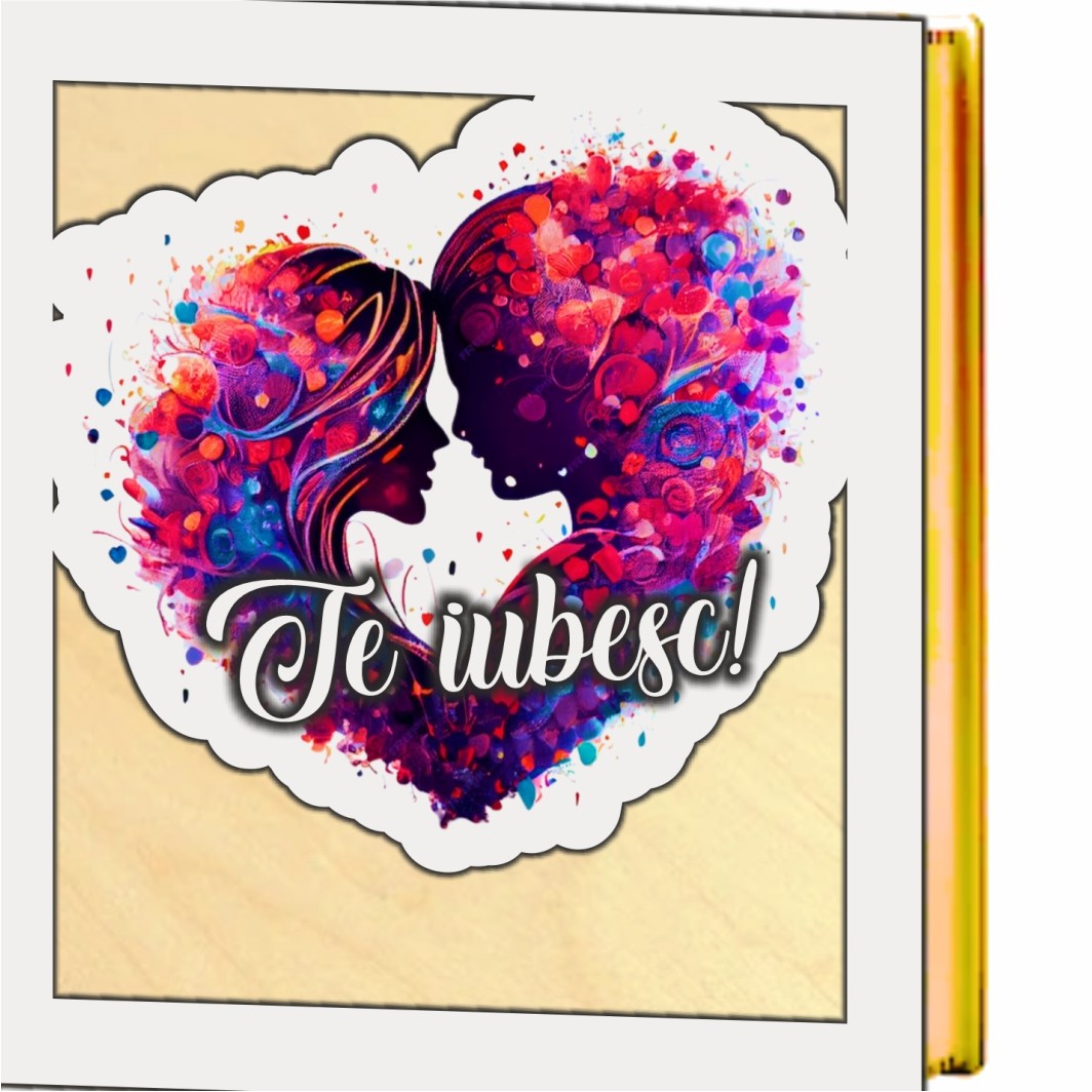 BL031.... Cutii Aranjamente Licheni, Lemn, Alb, Cuplu, Te iubesc, BL031 - imagine 3