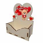 Cutie Aranjamente Florale, Lemn, Te Iubesc, Urs, CAUV006 - imagine 2