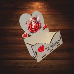Cutie Aranjamente Florale, Lemn, Te Iubesc, Cupidon, CAUV008 - imagine 4