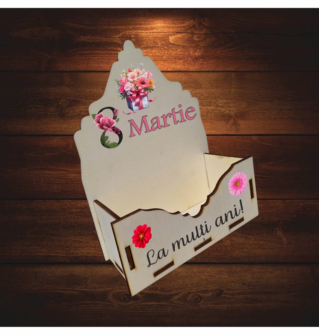 CAUV015.... Cutie Aranjamente Florale, Lemn, 8 Martie, CAUV015 - imagine 5