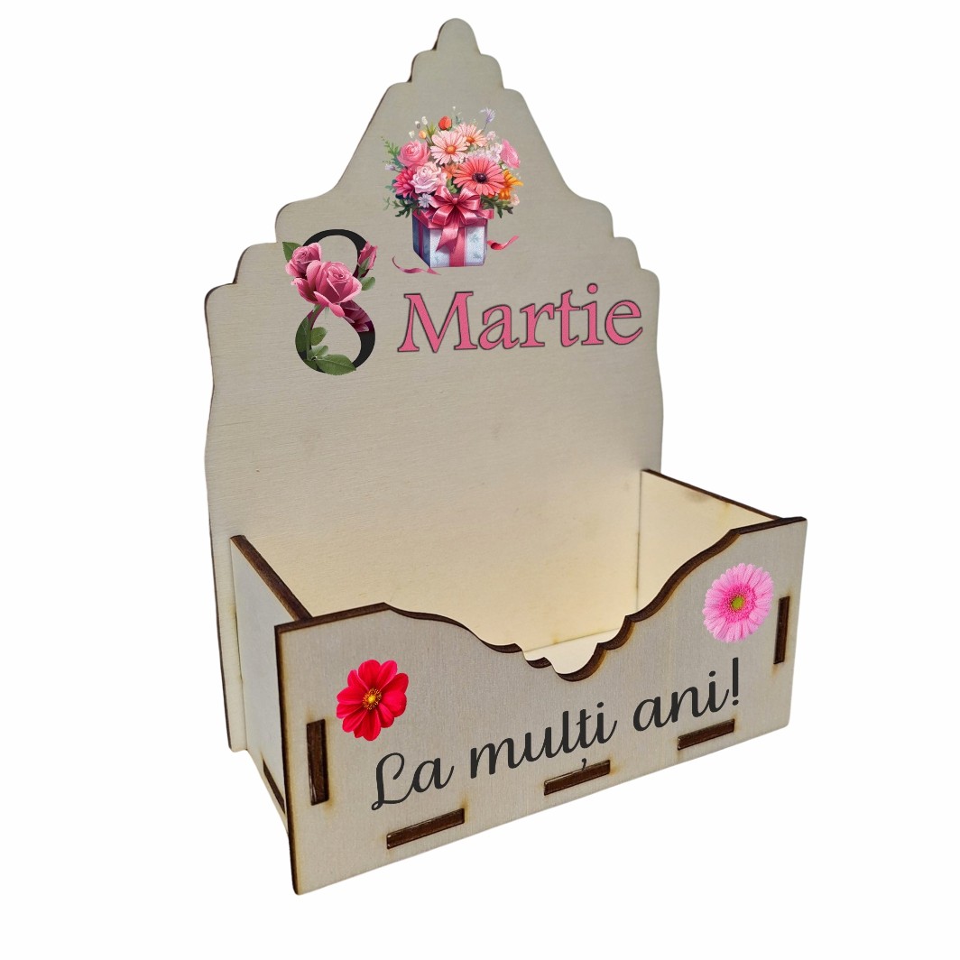 CAUV015... Cutie Aranjamente Florale, Lemn, 8 Martie, CAUV015 - imagine 3