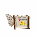 Cutie Mini Aranjamente Florale, Lemn, Fluture, 1 Martie, 10x10x5 cm, CAUV068