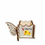 Cutie Mini Aranjamente Florale, Lemn, Fluture, 1 Martie, 10x10x5 cm, CAUV068 - imagine 4
