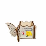 Cutie Mini Aranjamente Florale, Lemn, Fluture, 1 Martie, 10x10x5 cm, CAUV069 - imagine 4