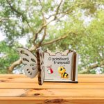 Cutie Mini Aranjamente Florale, Lemn, Fluture, 1 Martie, 10x10x5 cm, CAUV070 - imagine 5